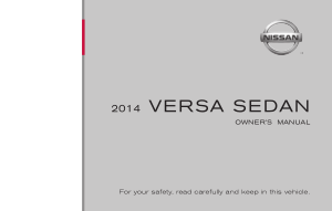 2014 Nissan VERSA SEDAN Owner Manual